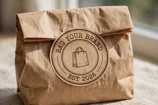 Custom Kraft Seal Stickers - Logo or Thank You - Roll of 1000