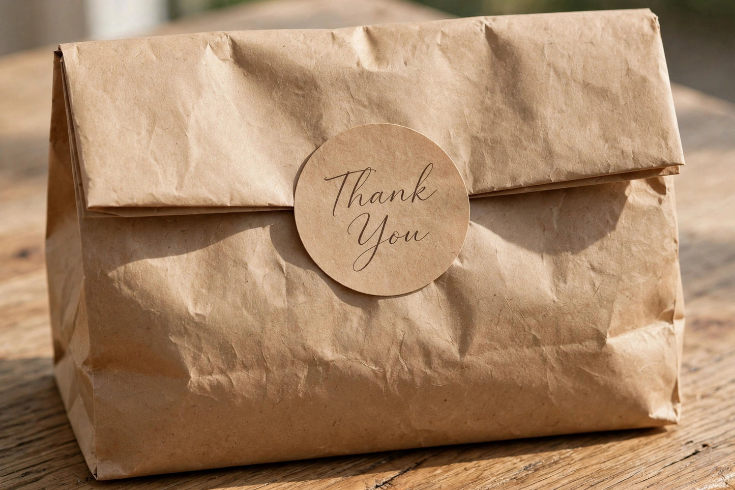 Custom Kraft Seal Stickers - Logo or Thank You - Roll of 1000